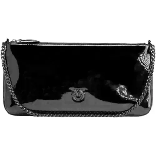 Shiny PVC Bag with Diamond Cut , female, Sizes: ONE SIZE - pinko - Modalova