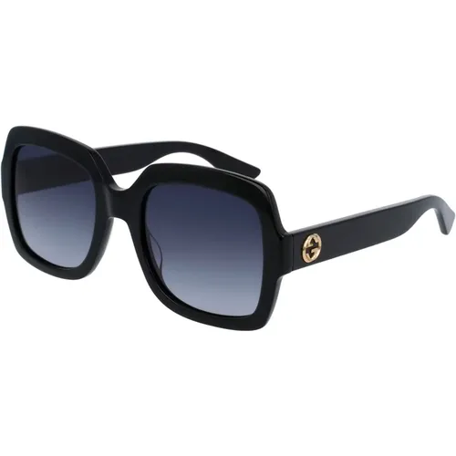 Schwarze Graue Sonnenbrille Gg0036Sn , Damen, Größe: 54 MM - Gucci - Modalova