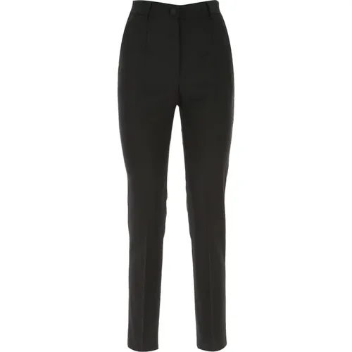 Slim-Fit Woolen Pants , female, Sizes: M - Dolce & Gabbana - Modalova