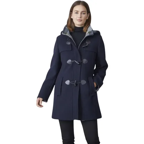 Modern Fit Navy Jacke mit Kapuze , Damen, Größe: 2XL - Junge - Modalova