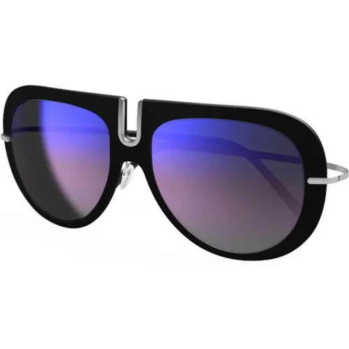 Futura 4077 Sonnenbrille Dunkelgrau/Blau , unisex, Größe: ONE Size - Silhouette - Modalova