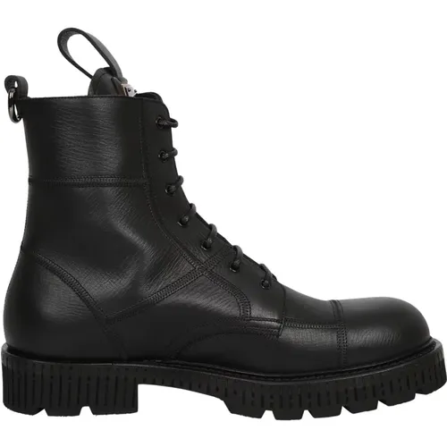 Leather Ankle Boots, Classic Style , male, Sizes: 7 1/2 UK, 8 UK, 8 1/2 UK, 10 UK, 9 UK - Dolce & Gabbana - Modalova