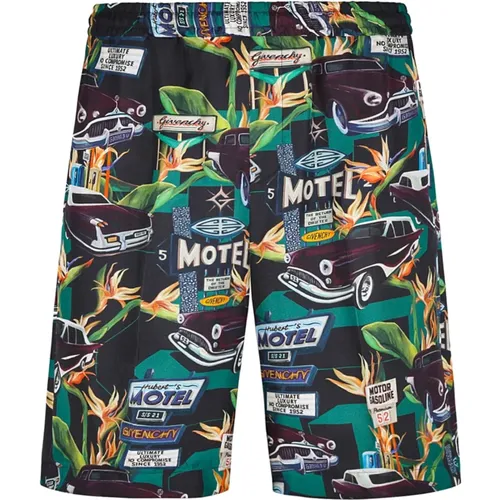 Motel Print Silk Shorts , male, Sizes: M, L - Givenchy - Modalova