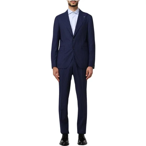 Striped Vesuvio Suit with 1 Button and 1 Pin , male, Sizes: M - Tagliatore - Modalova