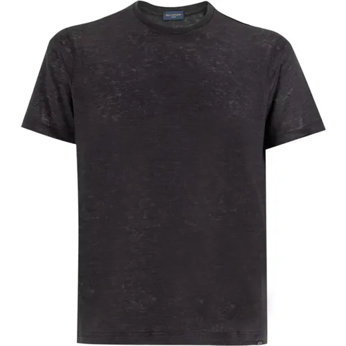 Linen Crewneck T-shirt for Men , male, Sizes: M, XL, 3XL, L, 2XL - PAUL & SHARK - Modalova