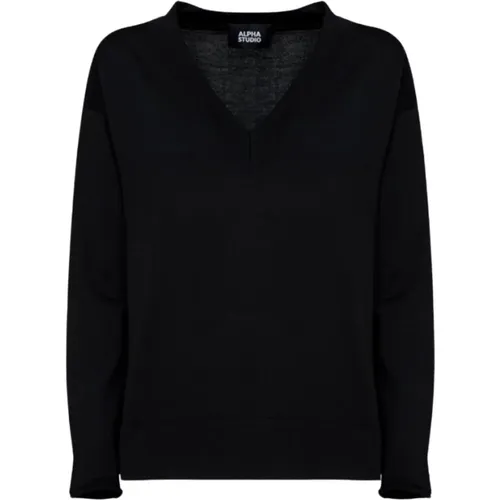 V-Neck Sweater , female, Sizes: S - Alpha Studio - Modalova
