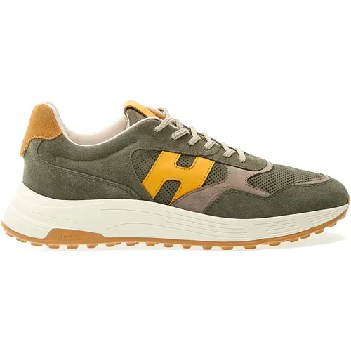 Grüne Wildleder Sneakers Hyperlight Stil , Herren, Größe: 40 EU - Hogan - Modalova