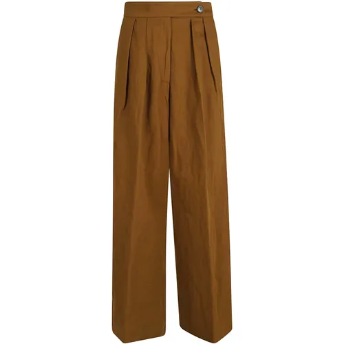 Braune Hose Nude & Neutrals,Neutrale Hosen für Frauen Aw24 - Dries Van Noten - Modalova