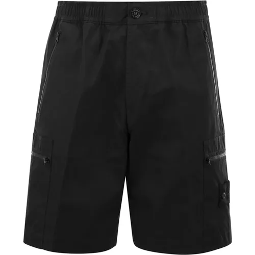 Leichte Baumwoll-Cargo-Bermuda-Shorts , Herren, Größe: W31 - Stone Island - Modalova