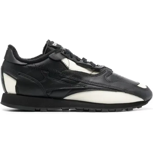 Schwarze Leder Freizeitgeschlossene Flache Sneakers , Damen, Größe: 36 EU - Maison Margiela - Modalova