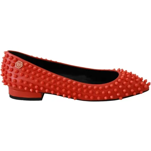 Studded Ballerinas Flats in Rot - Philipp Plein - Modalova