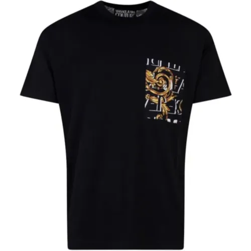 Herren T-Shirt mit kurzen Ärmeln und Logo Couture - XL , Herren, Größe: L - Versace Jeans Couture - Modalova