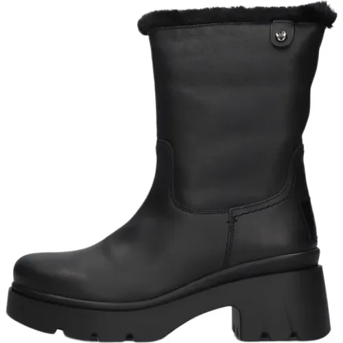 Schwarze Winter Lange Stiefel Chunky Stil , Damen, Größe: 37 EU - Panama Jack - Modalova