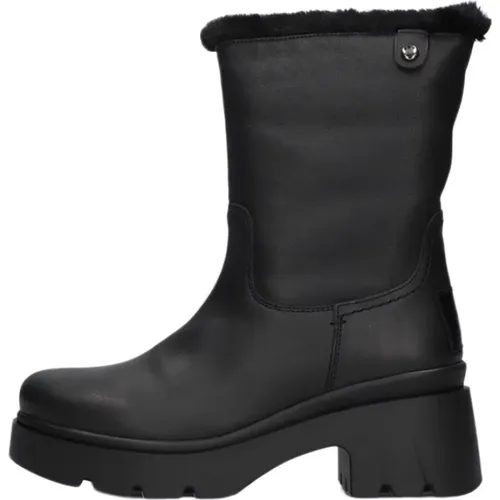 Schwarze Winter Lange Stiefel Chunky Stil , Damen, Größe: 39 EU - Panama Jack - Modalova