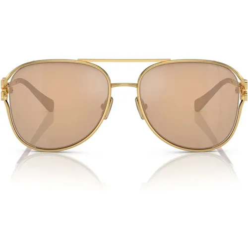 Sophisticated Drop Gold Sunglasses , female, Sizes: 58 MM - Miu Miu - Modalova