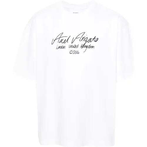 Weißes Logo-Print Baumwoll-T-Shirt,Weiße T-shirts und Polos Kollektion - Axel Arigato - Modalova
