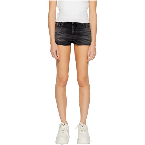 Schwarze Jeansshorts mit Reißverschluss - Tommy Hilfiger - Modalova