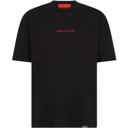 Schwarzes T-Shirt mit Slogan-Druck,T-Shirts - Vision OF Super - Modalova
