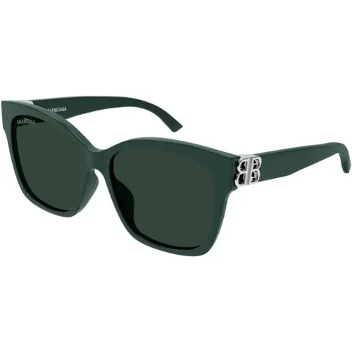 Grüne Rahmen Sonnenbrille , unisex, Größe: 57 MM - Balenciaga - Modalova