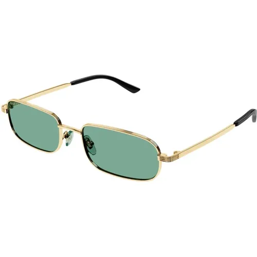 Metallic Lightweight Rectangle Frame with ssima Lenses , unisex, Sizes: 57 MM - Gucci - Modalova