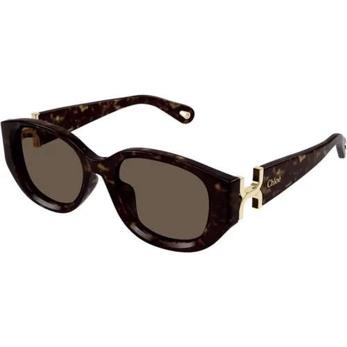 Havana Sunglasses , unisex, Sizes: 54 MM - Chloé - Modalova