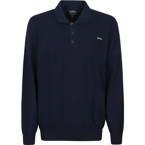 Blaise Long Sleeve Polo Shirt , male, Sizes: M, S, XL - A.p.c. - Modalova