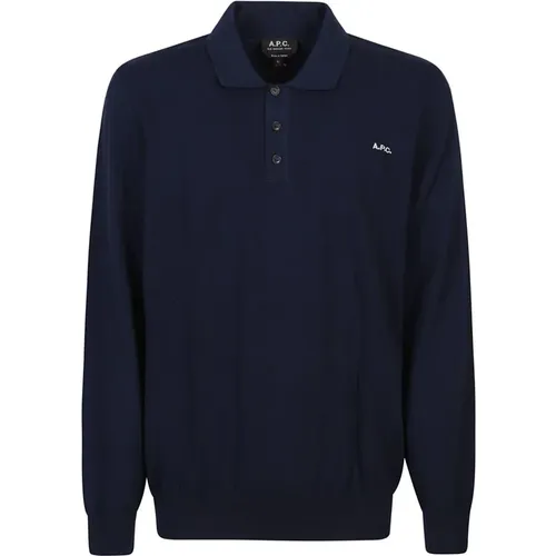 Blaise Long Sleeve Polo Shirt , male, Sizes: XL - A.p.c. - Modalova