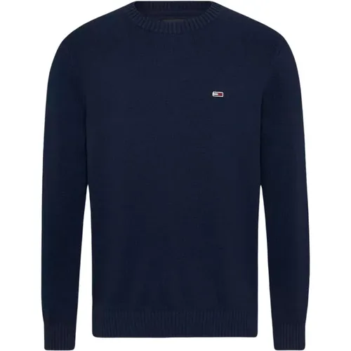 Blaue Baumwollstrickwaren Frühling/Sommer Herren , Herren, Größe: L - Tommy Hilfiger - Modalova