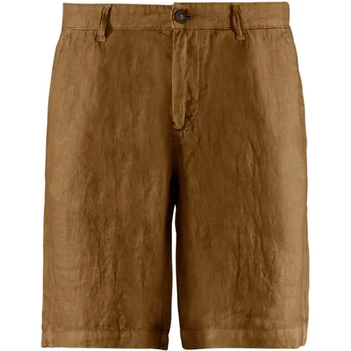 Linen Chino Shorts with Pleats , male, Sizes: W34, W33 - BomBoogie - Modalova