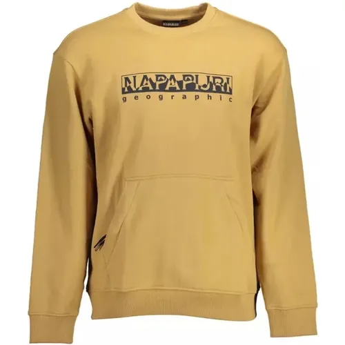 Baumwoll-Sweatshirt mit Reißverschlusstasche , Herren, Größe: XL - Napapijri - Modalova