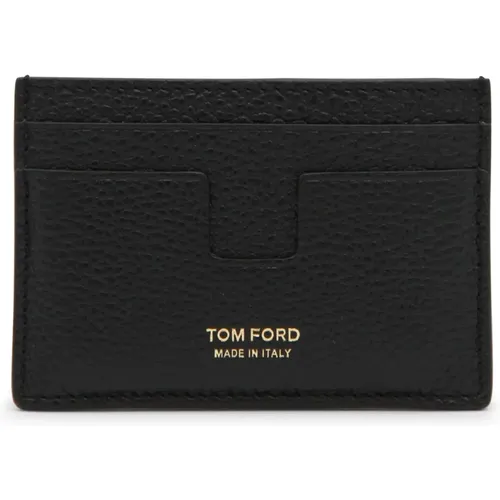Leather Cardholder with Logo Print , male, Sizes: ONE SIZE - Tom Ford - Modalova