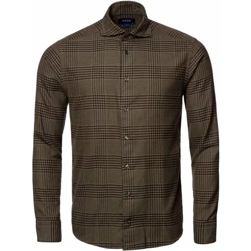 Green Long Sleeve Shirt , male, Sizes: 3XL - Eton - Modalova