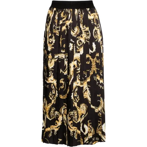 Black Midi Skirt for Women , female, Sizes: 2XS, 3XS - Versace Jeans Couture - Modalova