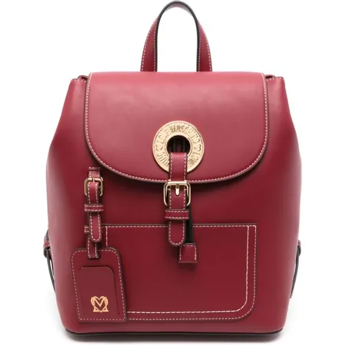 Bordeaux Faux Leather Backpack , female, Sizes: ONE SIZE - Love Moschino - Modalova