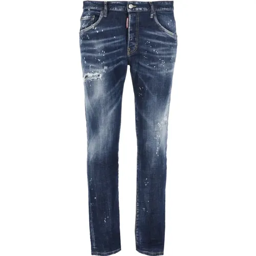 Blaue Baumwolljeans mit Rissen , Herren, Größe: L - Dsquared2 - Modalova