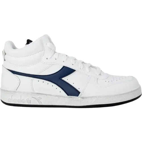 Blaue Ledersneakers Herbst/Winter Muster Gummi , Herren, Größe: 40 EU - Diadora - Modalova