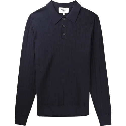Navy Knit Polo Shirt , male, Sizes: XL - Wax London - Modalova