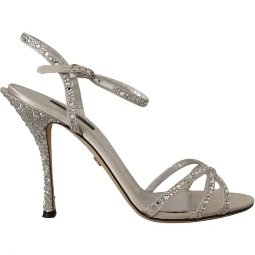 Sandalen mit kristallbesetztem Knöchelriemen - Dolce & Gabbana - Modalova