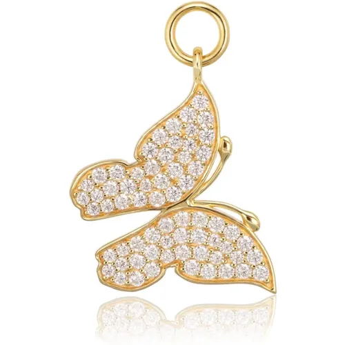 Schmetterling Hoop Charm Anhänger Vergoldet , Damen, Größe: ONE Size - Sif Jakobs Jewellery - Modalova