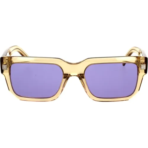 Geometrische Sonnenbrille mit transparentem Rahmen und violetten Gläsern , Herren, Größe: 53 MM - Givenchy - Modalova