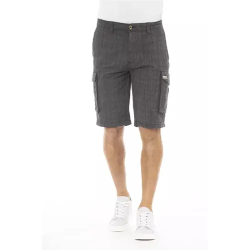 Schwarze Cargo Shorts mit Reißverschluss , Herren, Größe: W30 - Baldinini - Modalova