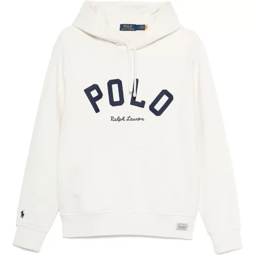 Weißer Pullover mit Logo-Applikation , Herren, Größe: M - Polo Ralph Lauren - Modalova