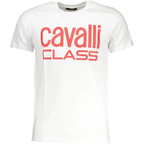 Druck Logo Rundhals T-Shirt , Herren, Größe: 2XL - Cavalli Class - Modalova