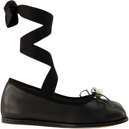 Schwarze Leder Heart Toe Ballerinas , Damen, Größe: 38 EU - Simone Rocha - Modalova