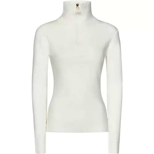 Ivory White Merino Wool Turtleneck Sweatshirt , Damen, Größe: S - Victoria Beckham - Modalova