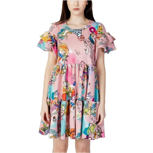 Pink Short Sleeve Dress , female, Sizes: XS - Aniye By - Modalova