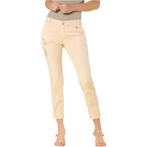 Curvie Damen Chino Hose mit Stickerei , Damen, Größe: 2XS - Mason's - Modalova