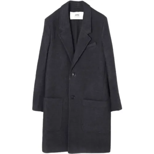 Long Coat - Long Cut, Long Sleeves, Button Fastening, Front Pockets , male, Sizes: M - Ami Paris - Modalova