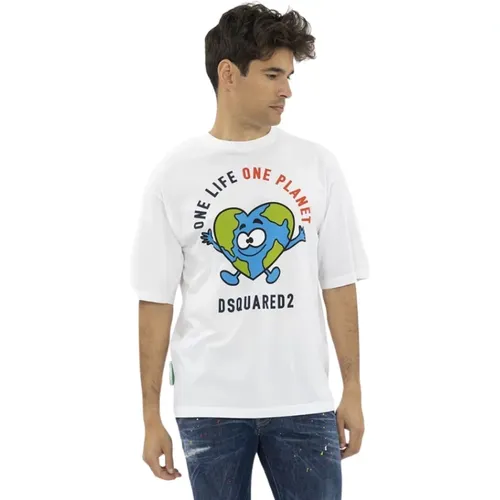 Buddy Earth Short Sleeve T-Shirt , male, Sizes: M, XL, L - Dsquared2 - Modalova