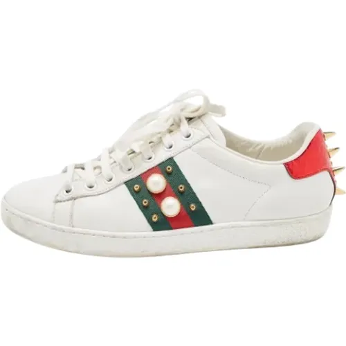 Pre-owned Leather sneakers , female, Sizes: 3 UK - Gucci Vintage - Modalova